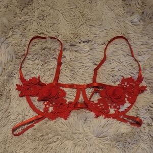 Elegant Red Lace Bralette